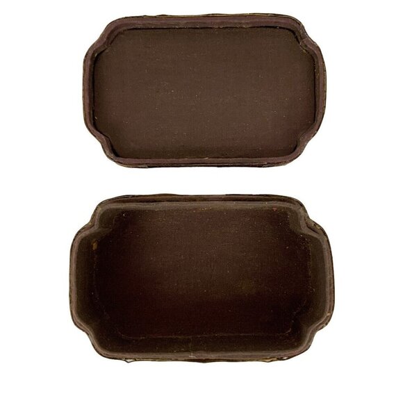 Bamboo Wooden Trinket Stash Box Deer Trees Silhouette Natural Boho Wood Vtg 70s - Picture 8 of 10